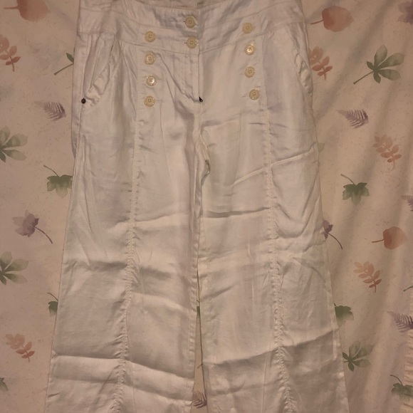 Anthropologie Pants - Anthropology bica chela Sailor Wide Leg Wht Pants